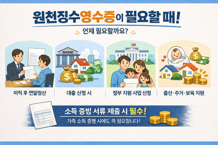 원천징수 전직장 연락 없이 영수증 인터넷 발급 이미지 설명