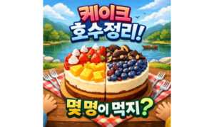 Read more about the article 케이크 호수 정리! 1,2,3,4,5호 몇 명이 먹어야 할까?