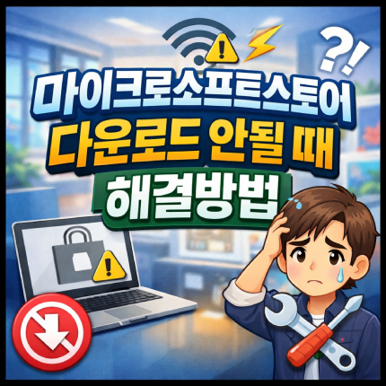 마이크로소프트 스토어 다운로드 안 됨 설치 해결방법 썸네일