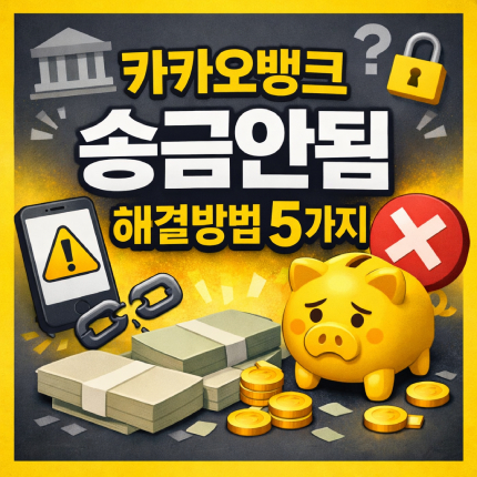 카카오뱅크 송금안됨 오류 유형별 해결방법 5가지 썸네일